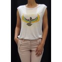 Camiseta Rock blanca amarilla. 