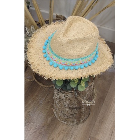 SOMBRERO MADROÑOS AZUL. 