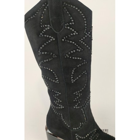 BOTA COWBOY STRASS NEGRA