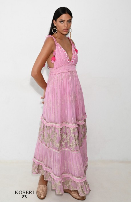 MALIBU LONG DRESS ROSA