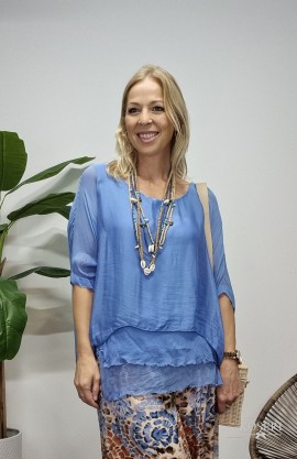 TOP ESTHER SEDA AZUL 