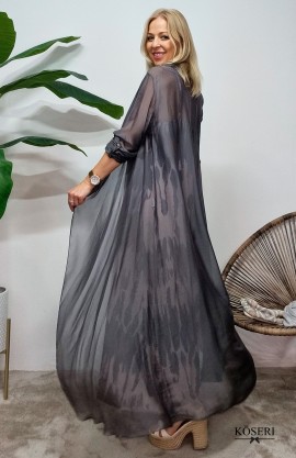 KIMONO LARGO SEDA GRIS