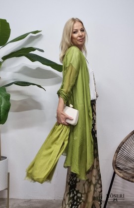 KIMONO ESPERANZA  MIDI SEDA VERDE