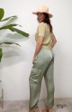 PANTALON CARGO RASO VERDE