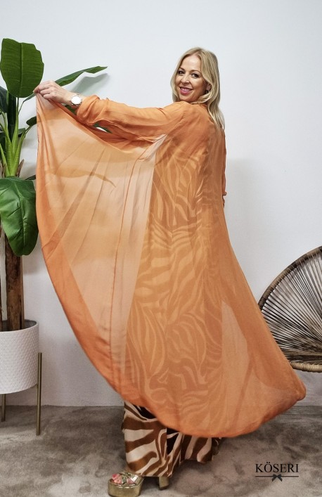 KIMONO ERIKA LARGO SEDA NARANJA