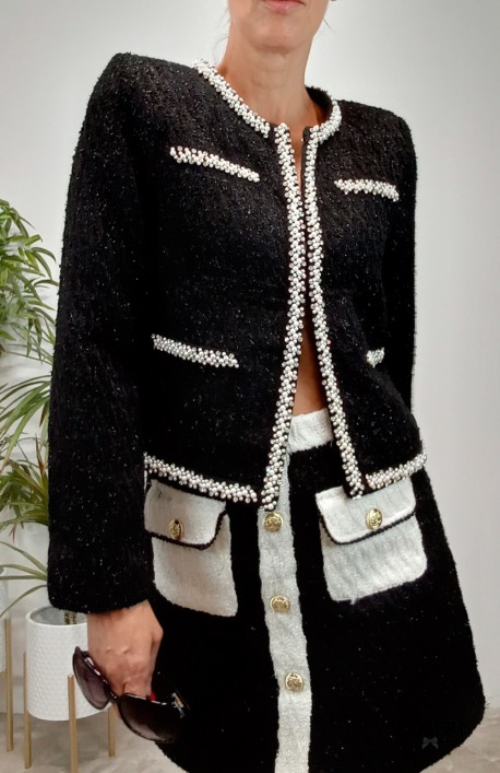 CHAQUETA SARA NEGRA TWEED