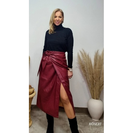 FALDA MIDI SIMIL PIEL