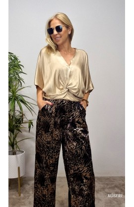 PANTALON SUELTO TERCIOPELO MARRON