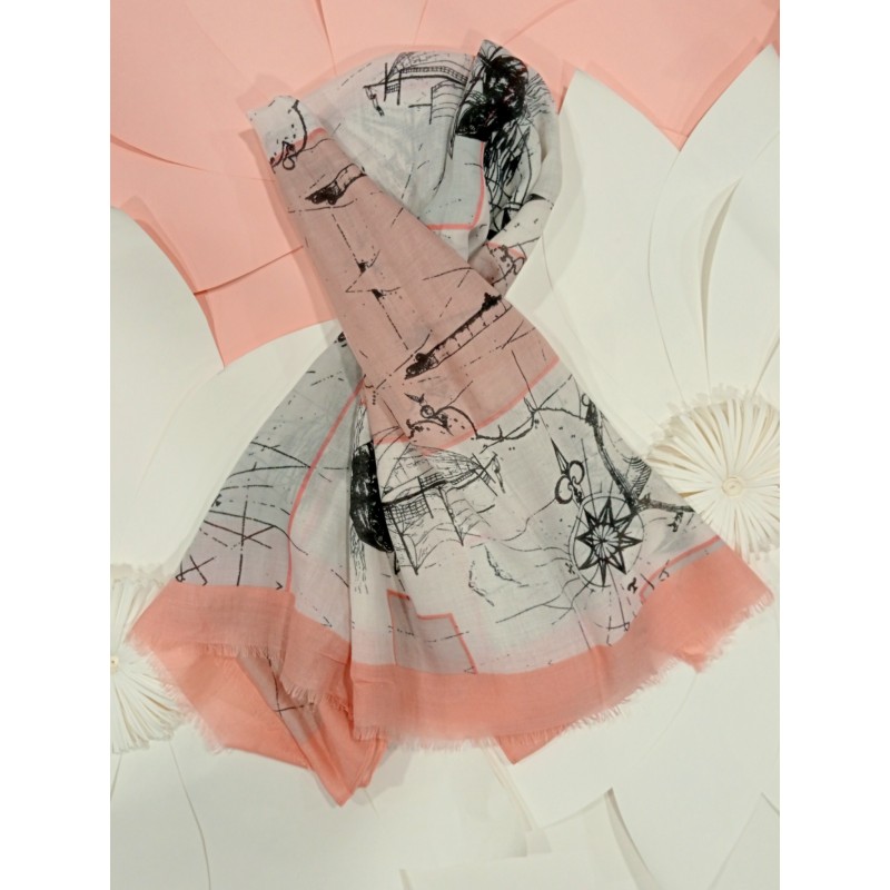 FOULARD NAVY ROSA