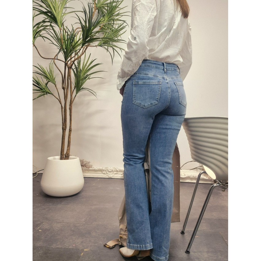 JEANS ANCLA CAMPANA AZUL