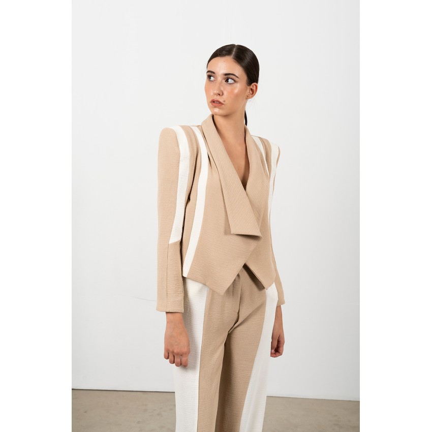 CONJUNTO MURANO Y ODETA BLANCO Y CAMEL