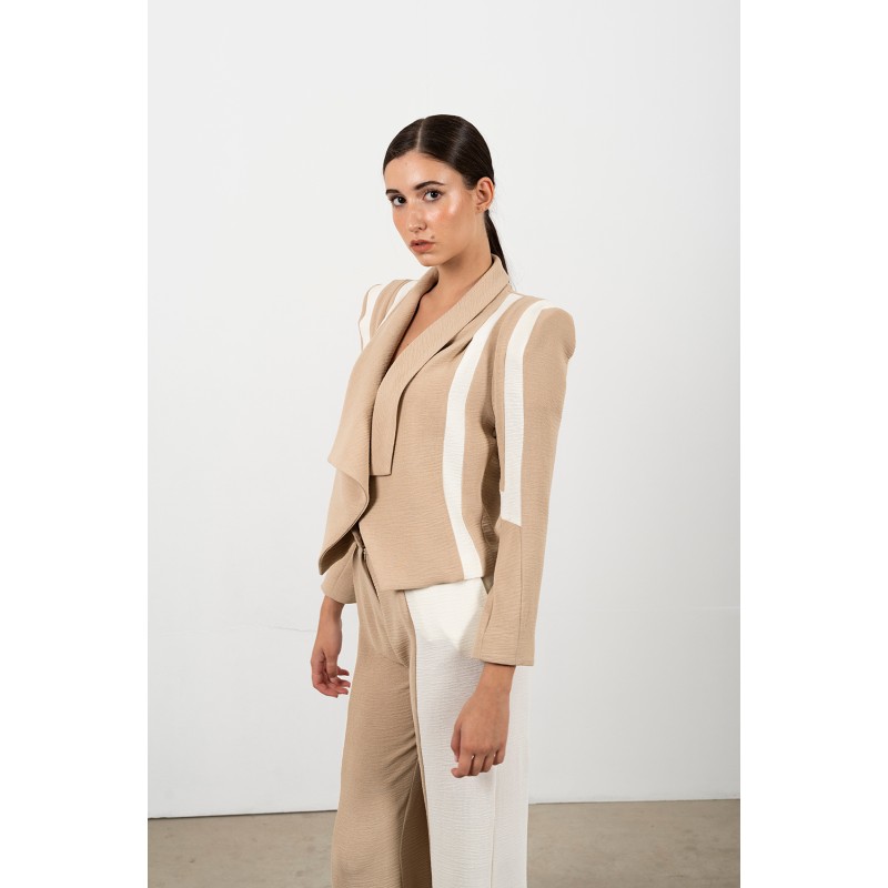 CONJUNTO MURANO Y ODETA BLANCO Y CAMEL