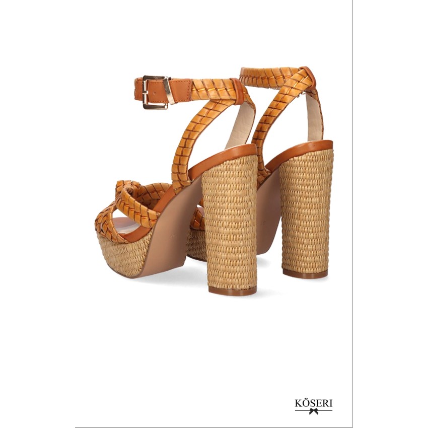 SANDALIA OPHELIA TRENZADA CAMEL