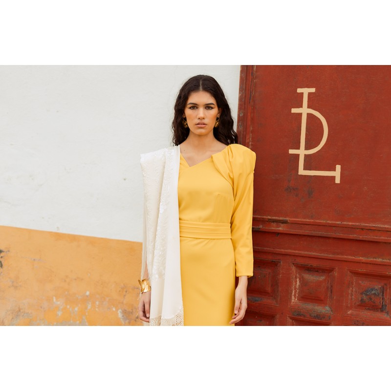 VESTIDO LARGO LOTO AMARILLO