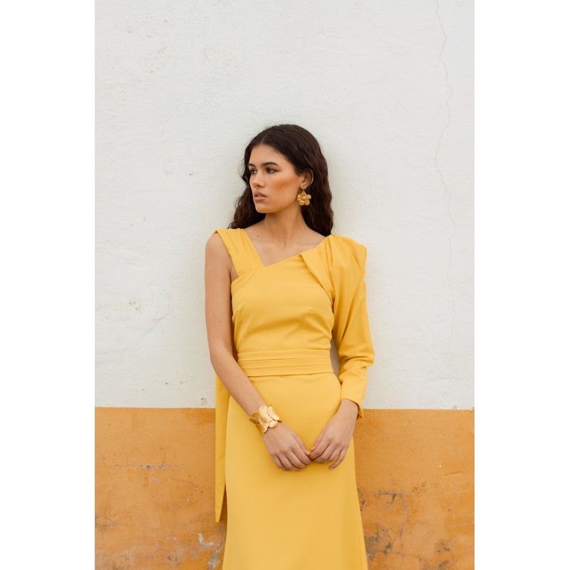 VESTIDO LARGO LOTO AMARILLO