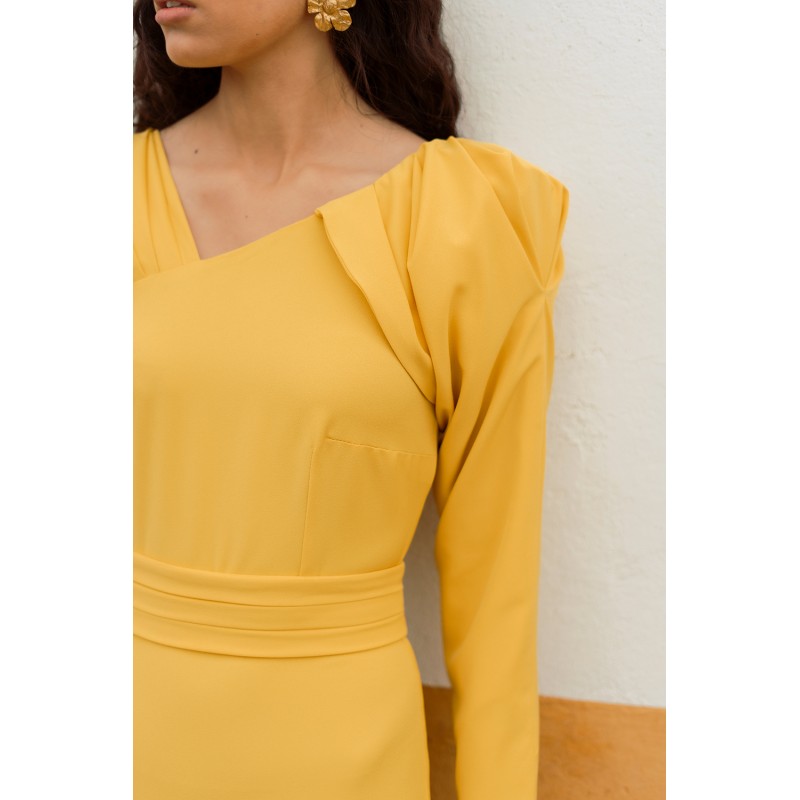 VESTIDO LARGO LOTO AMARILLO