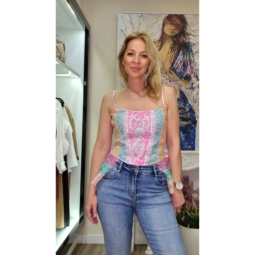 CORSE BORDADO DIOR FUXIA