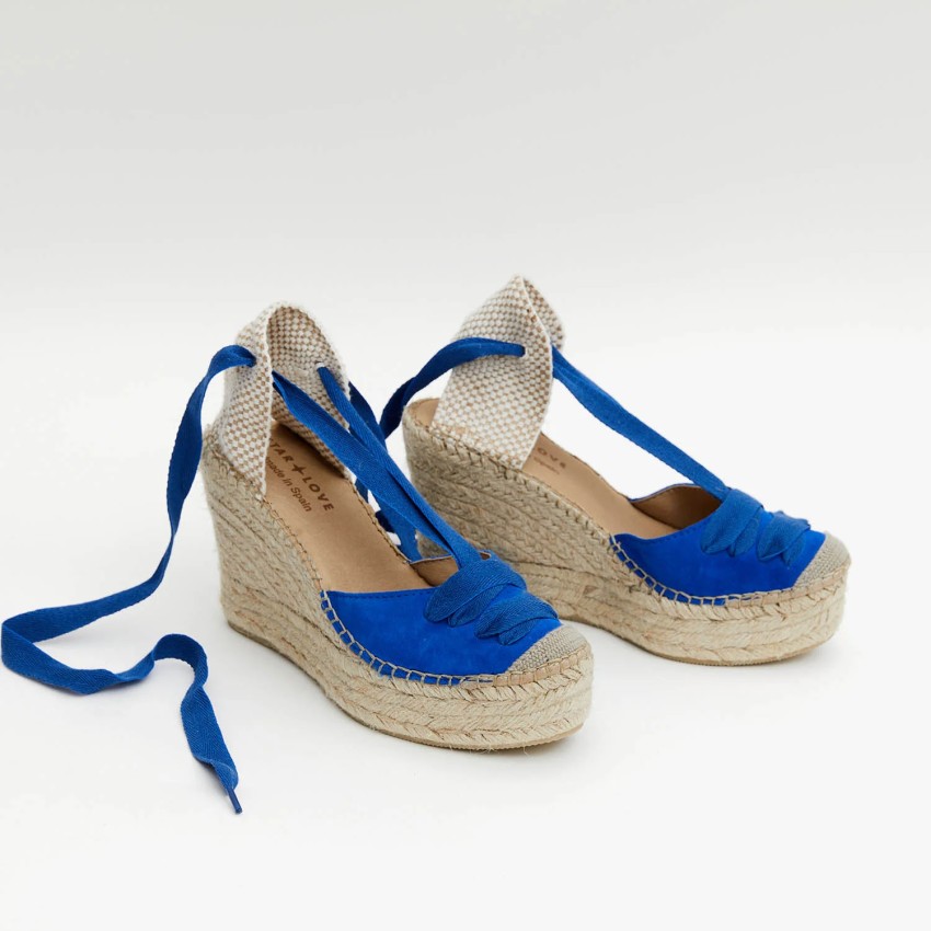 ALPARGATA AZUL CUÑA ALTA by STAR LOVE