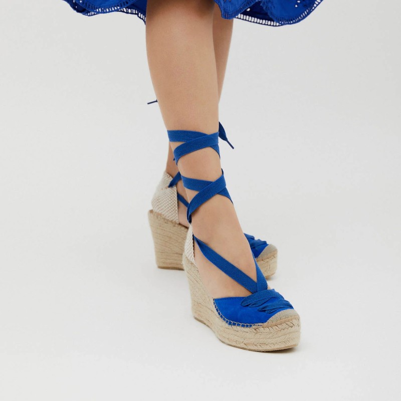 ALPARGATA AZUL CUÑA ALTA by STAR LOVE
