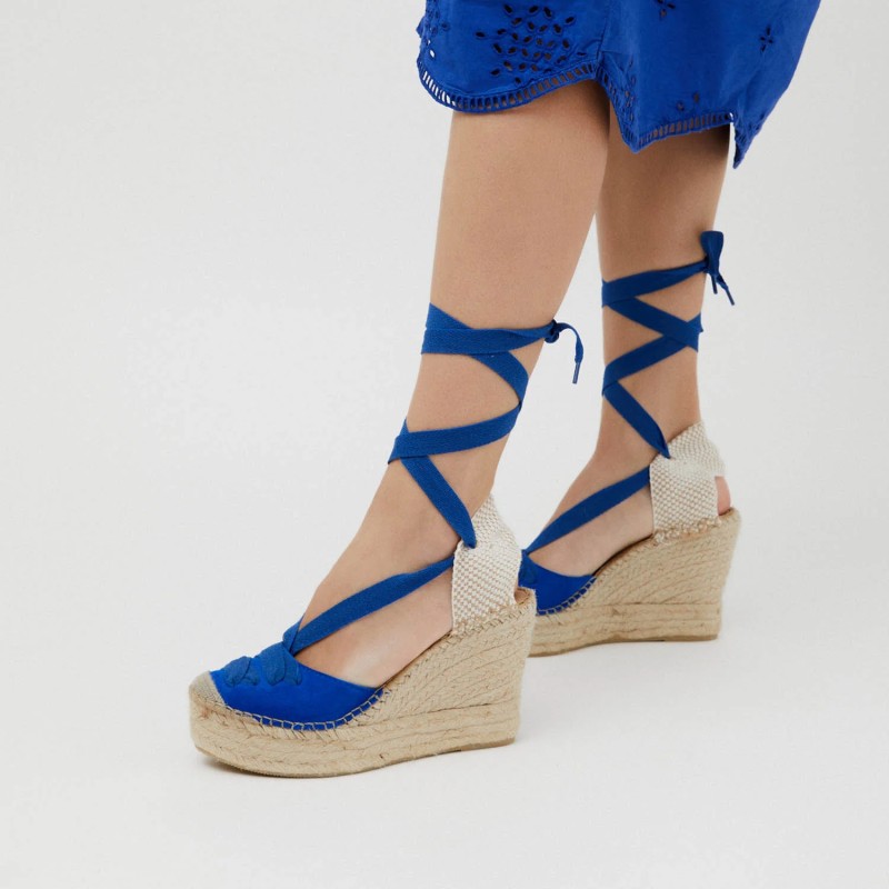 ALPARGATA AZUL CUÑA ALTA by STAR LOVE