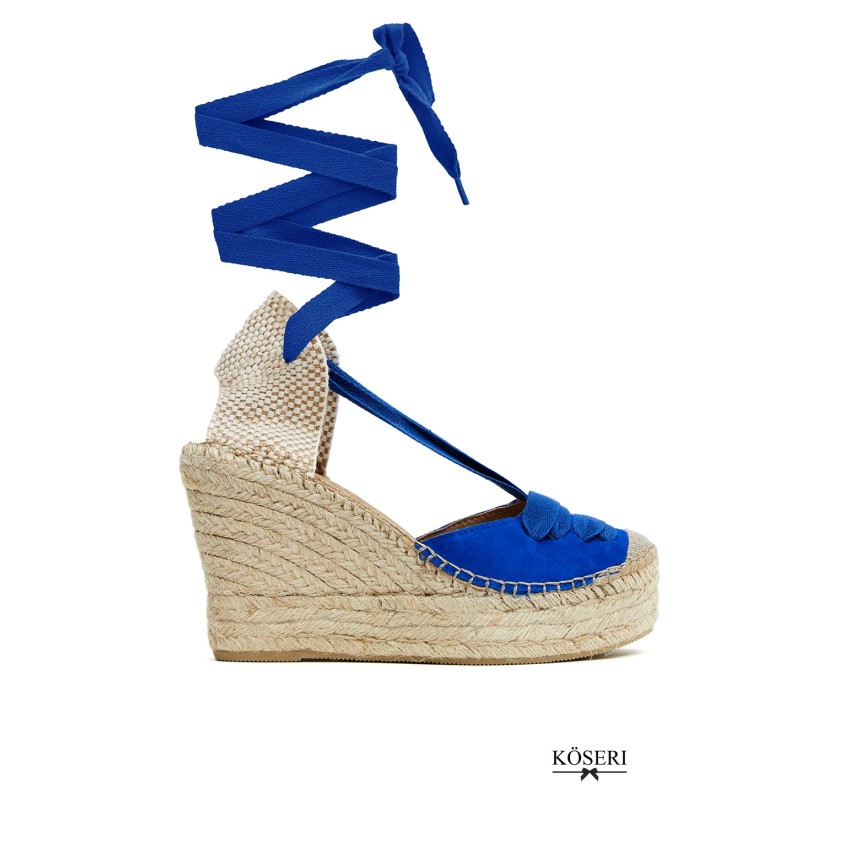 ALPARGATA AZUL CUÑA ALTA by STAR LOVE