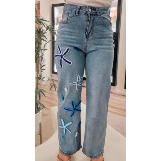 PANTALON VAQUERO FLARE CROCHET