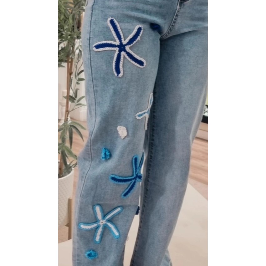PANTALON VAQUERO FLARE CROCHET
