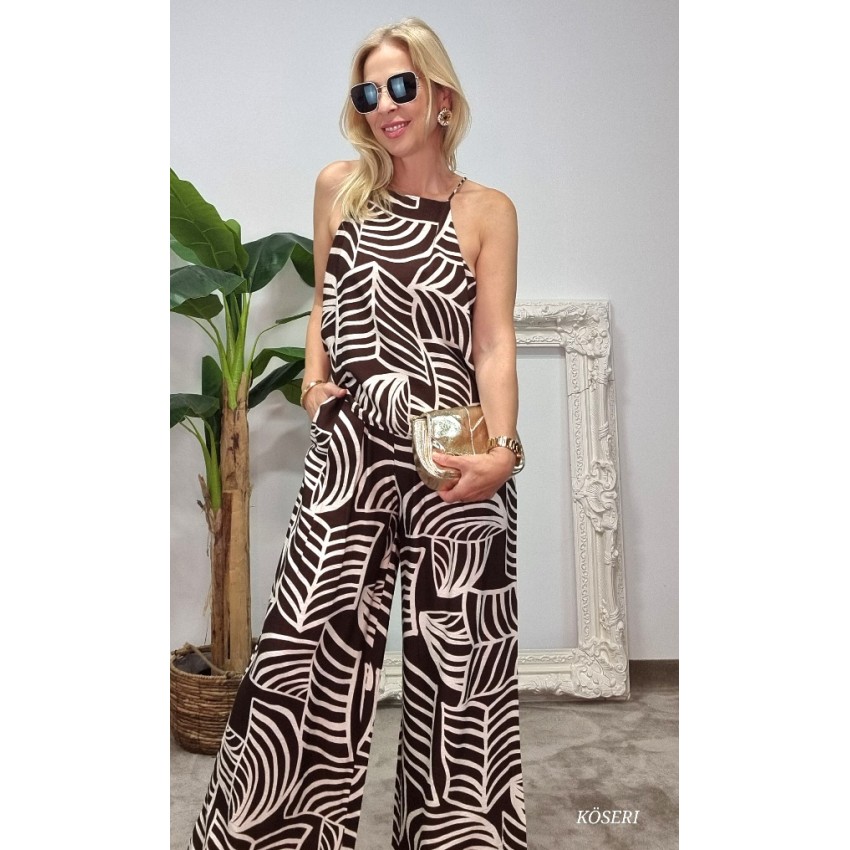 PANTALON HOJAS MARRON