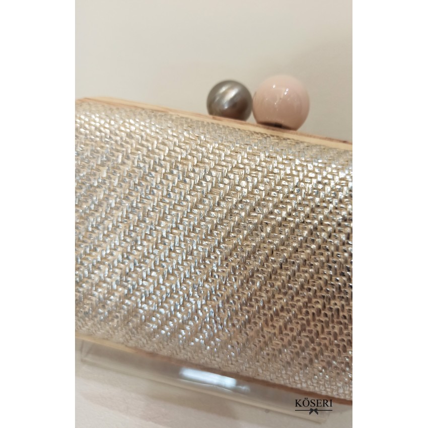 CLUTCH MADERA PLATA