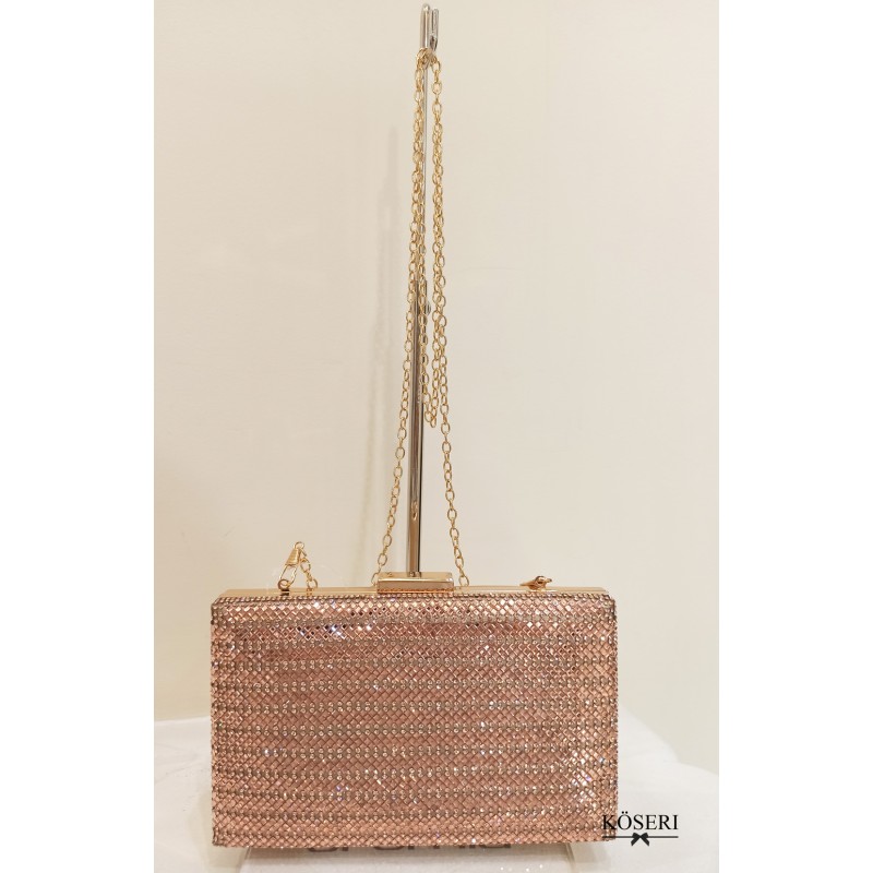 BOLSO FIESTA CRISTALES ROSA