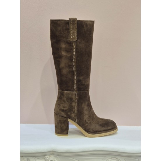 BOTA SERRAJE MARRÓN TACÓN ALTO