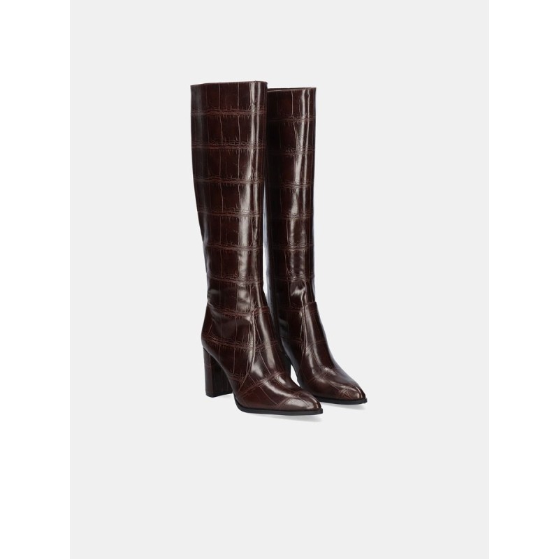 BOTA ALTA CROCO MARRÓN