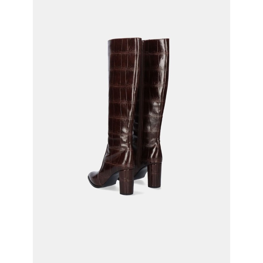 BOTA ALTA CROCO MARRÓN