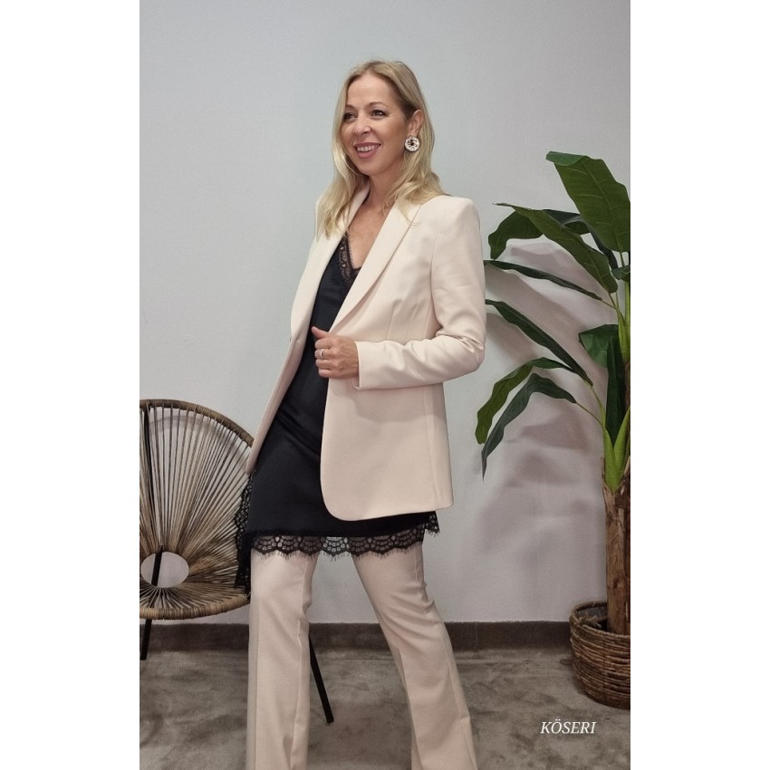 AMERICANA TRAJE MARFIL UN BOTON