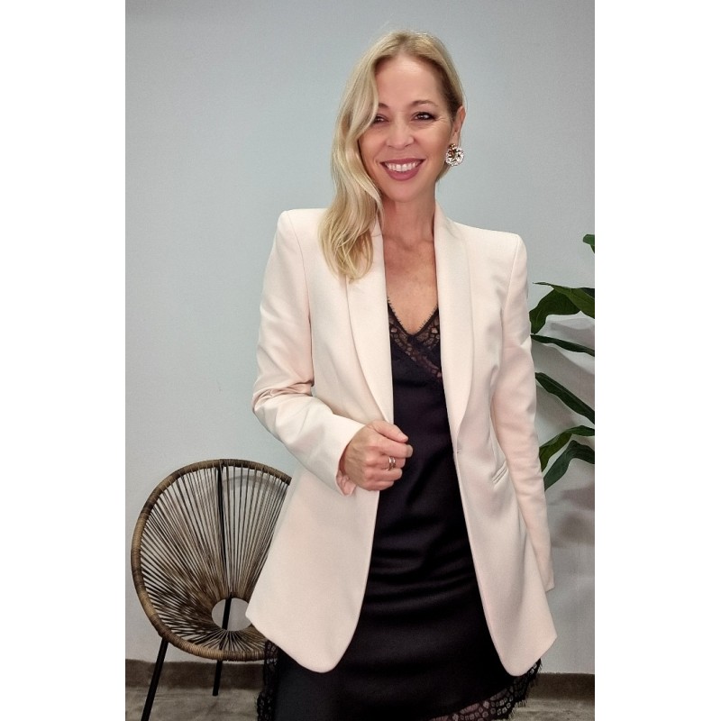 AMERICANA TRAJE MARFIL UN BOTON