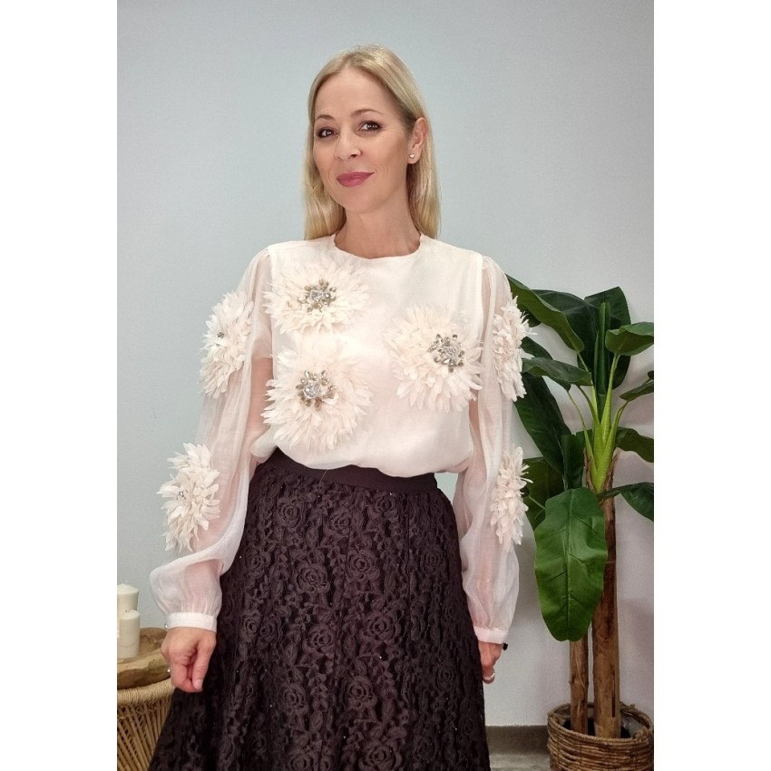 FALDA DE ENCAJE MIDI