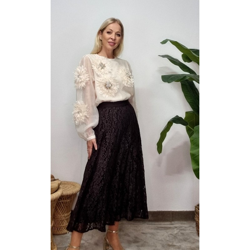 FALDA DE ENCAJE MIDI