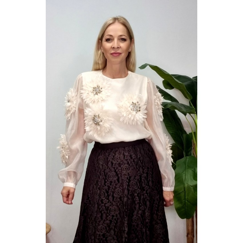 FALDA DE ENCAJE MIDI