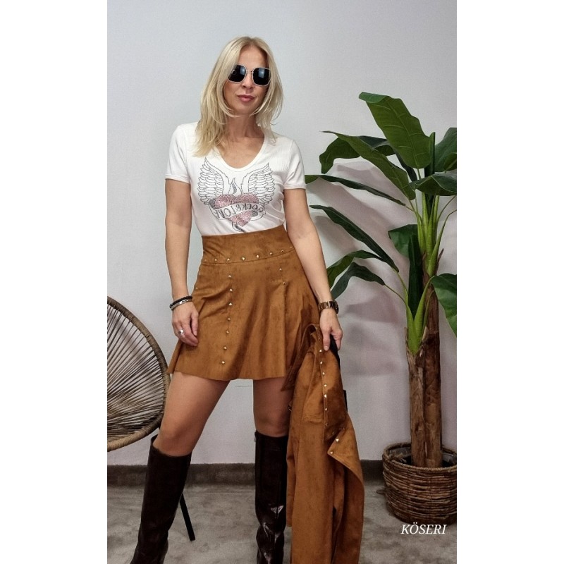 FALDA CAMPANITA CAMEL