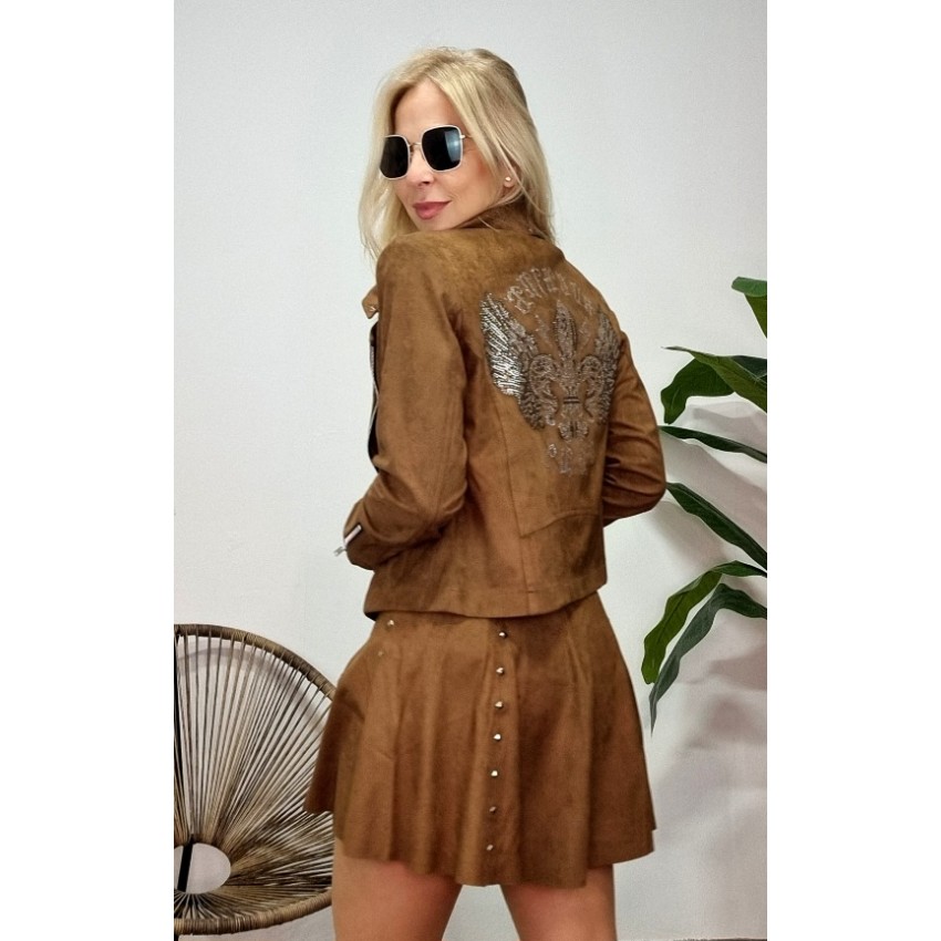 BIKER CHAQUETA MARRÓN