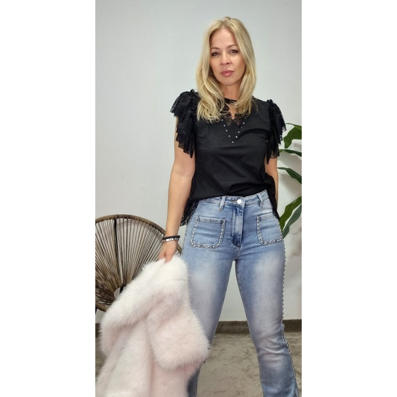 CAMISETA TOP NEGRO SCARLETT