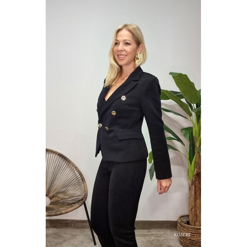PANTALON TERCIOPELO ZIGZAG NEGRO