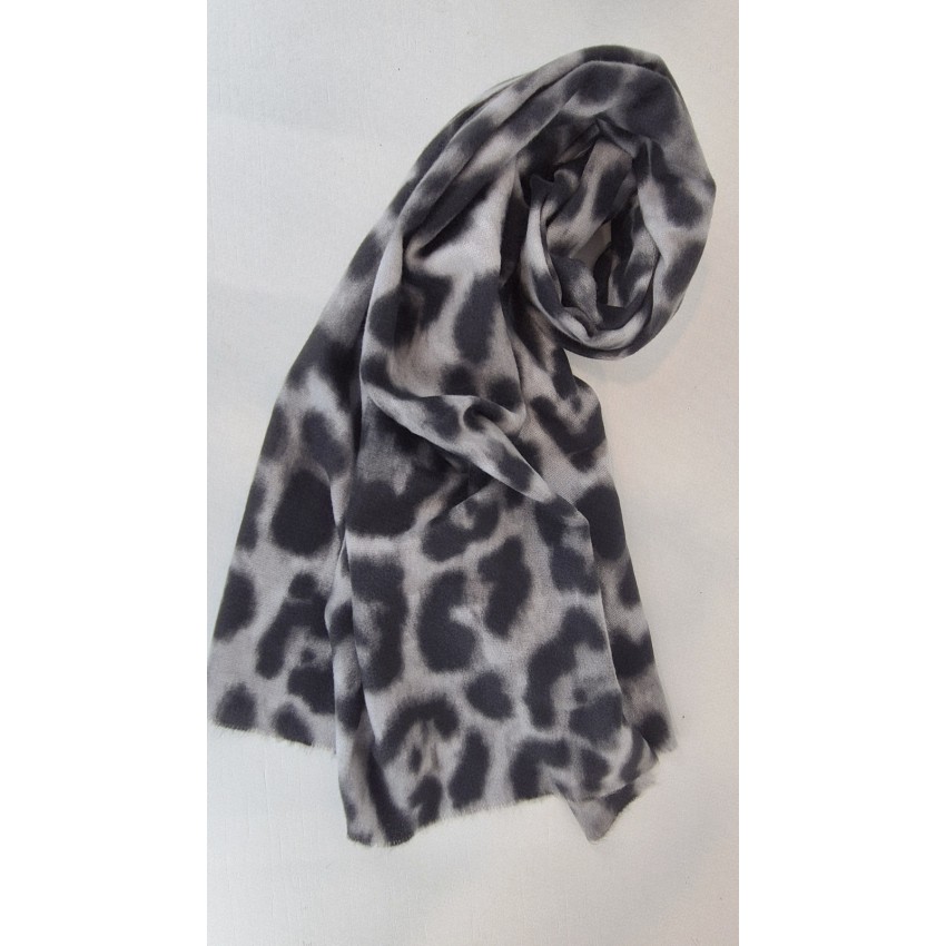 PASHMINA LEOPARDO GRIS