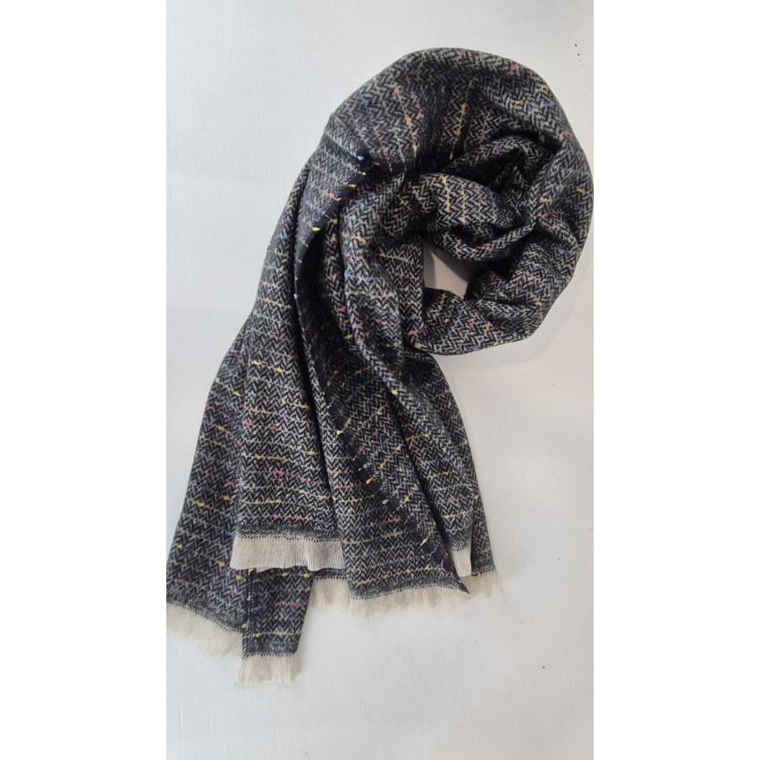 PASHMINA MULTICOLOR NEGRA