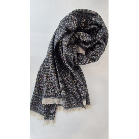 PASHMINA MULTICOLOR NEGRA
