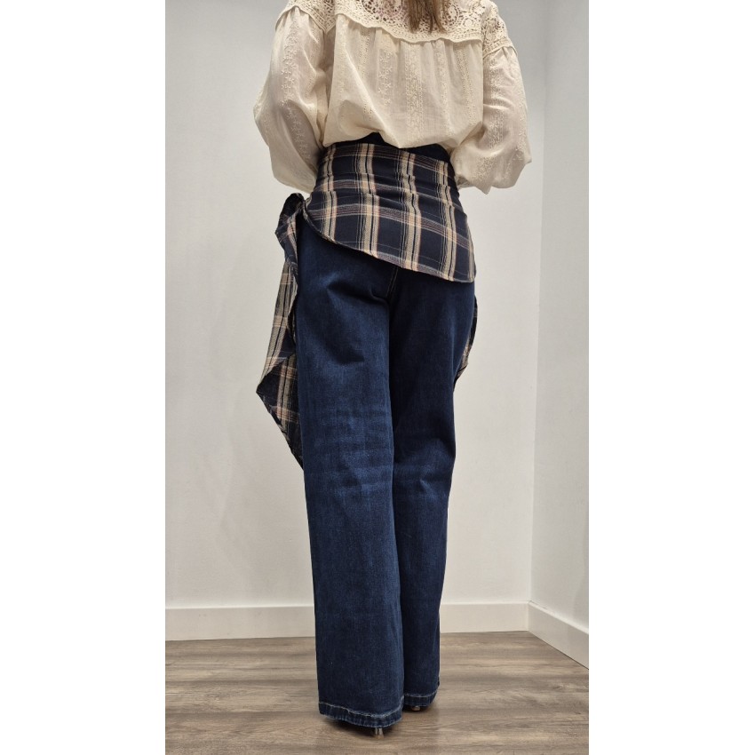 PANTALÓN VAQUERO COMBICAMISA CUADROS