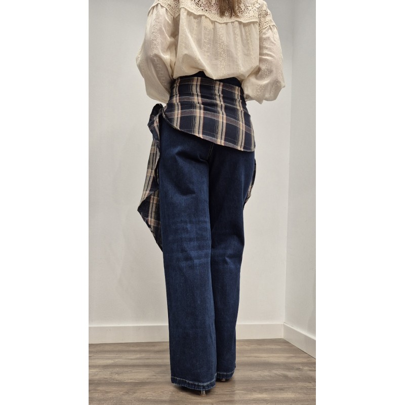 PANTALÓN VAQUERO COMBICAMISA CUADROS