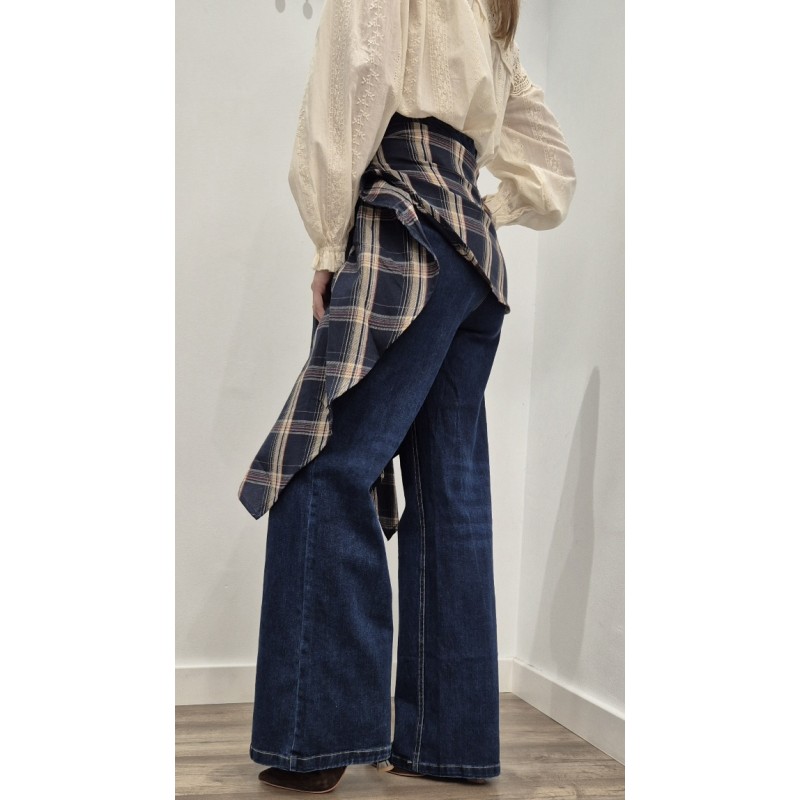 PANTALÓN VAQUERO COMBICAMISA CUADROS