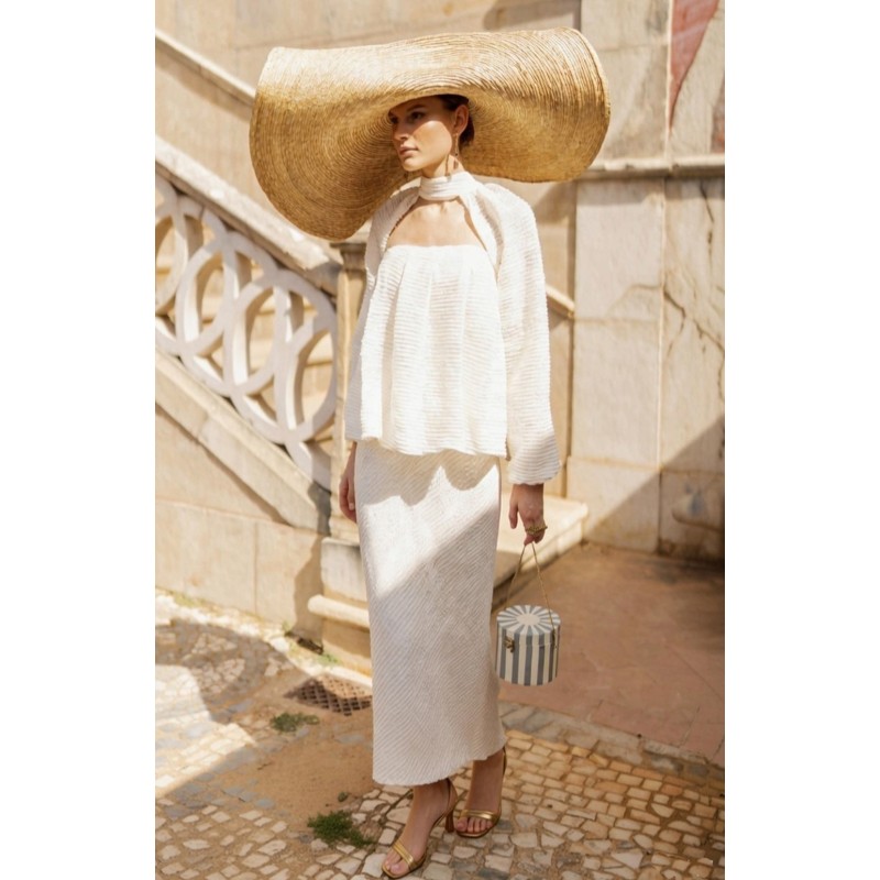 VESTIDO CALADO PALABRA DE HONOR CON MANGUITOS