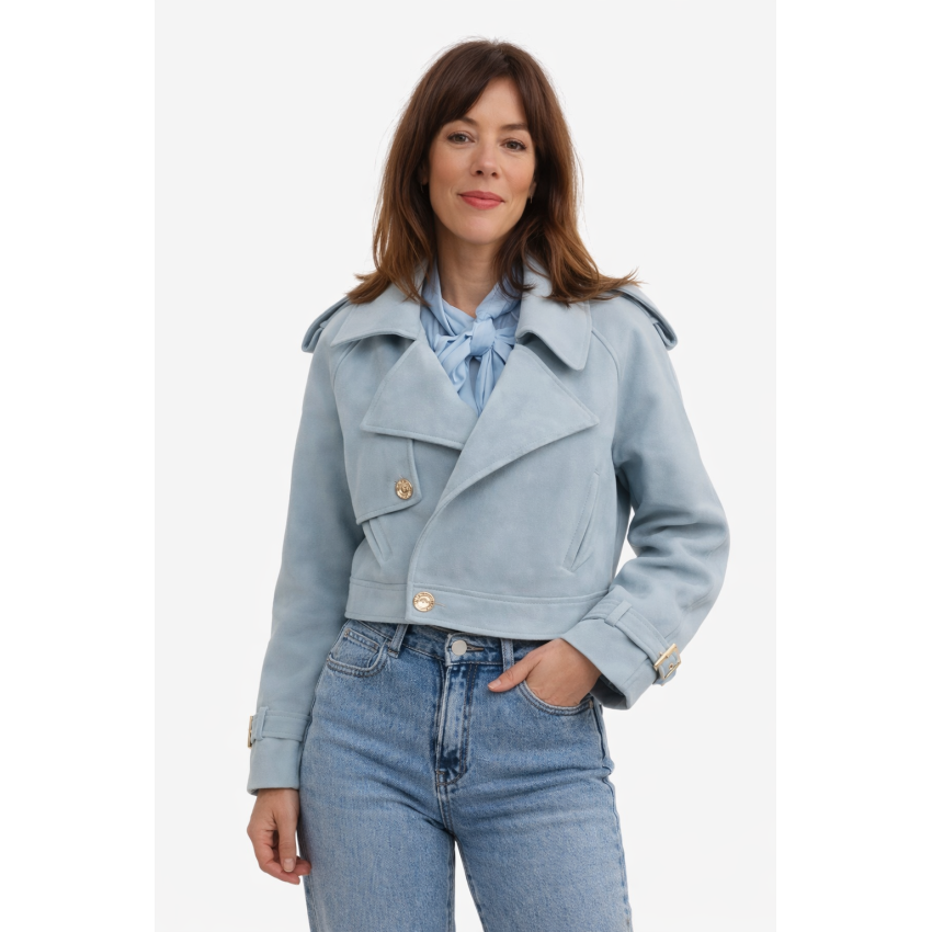 CAZADORA BIKER CIELO